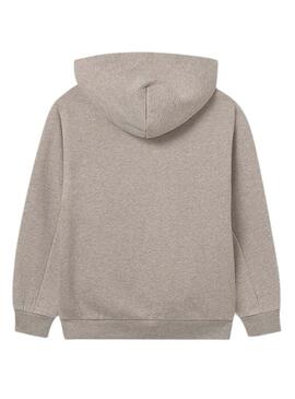 Felpa Mayoral con cappuccio e patella beige per bambino