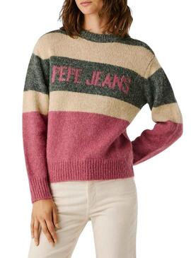 Maglia Pepe Jeans Carlis a righe color block per donna