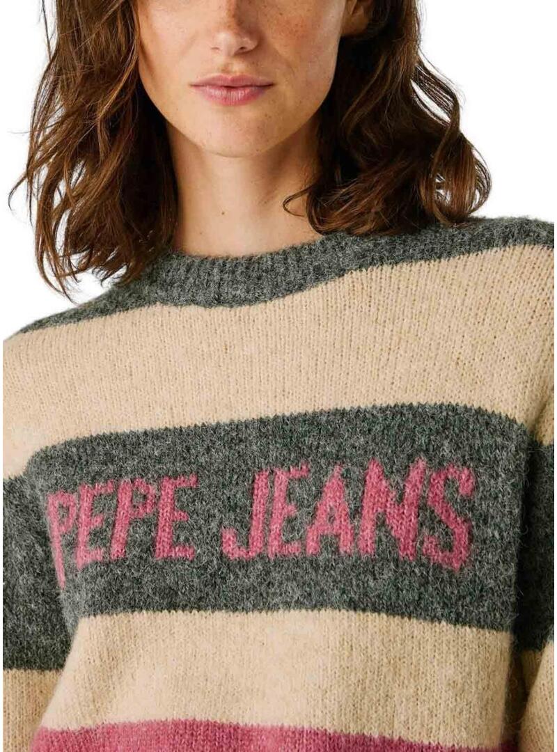 Maglia Pepe Jeans Carlis a righe color block per donna