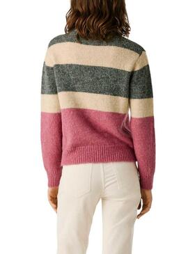 Maglia Pepe Jeans Carlis a righe color block per donna