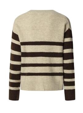 Maglia a righe Pepe Jeans Cecil con scollo a V per donna