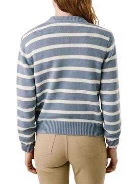 Maglia a righe blu Pepe Jeans Caprice stampata per donna