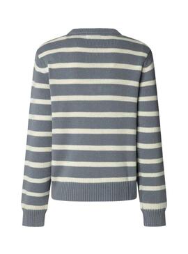 Maglia a righe blu Pepe Jeans Caprice stampata per donna