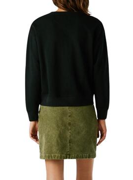 Felpa Pepe Jeans Barny con strass nero per donna
