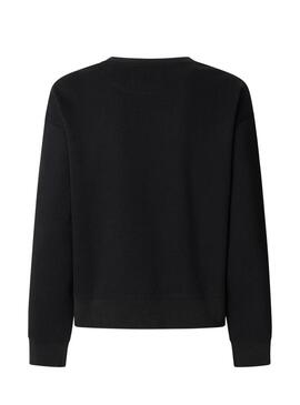 Felpa Pepe Jeans Barny con strass nero per donna