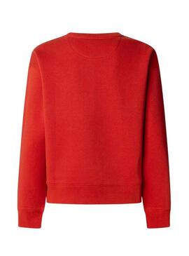 Felpa Pepe Jeans Babi girocollo rosso per donna.