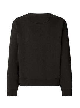 Felpa Pepe Jeans Baddy con collo tondo nera per donna