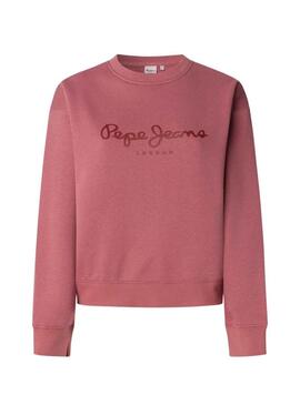 Felpa Pepe Jeans Baddy rosa con scollo rotondo per donna