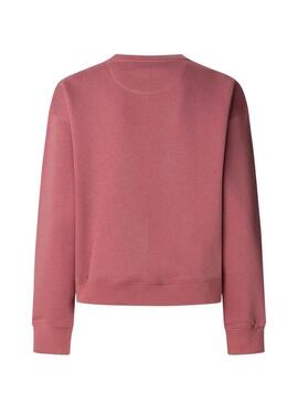 Felpa Pepe Jeans Baddy rosa con scollo rotondo per donna