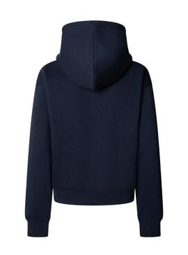 Felpa Pepe Jeans Baddy con cappuccio blu scuro per donna