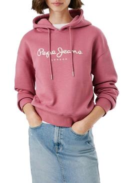 Felpa Pepe Jeans Baddy con cappuccio rosa per donna