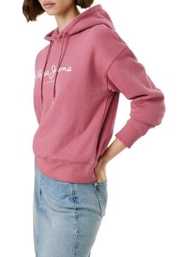 Felpa Pepe Jeans Baddy con cappuccio rosa per donna