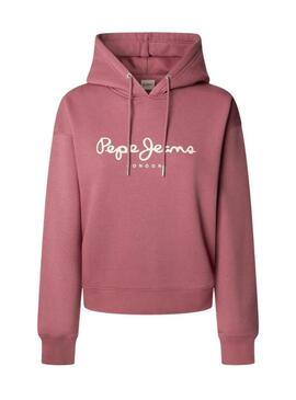 Felpa Pepe Jeans Baddy con cappuccio rosa per donna