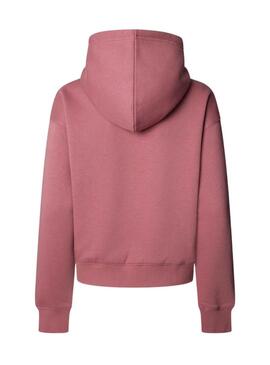 Felpa Pepe Jeans Baddy con cappuccio rosa per donna