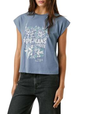 Maglietta Pepe Jeans Bernice blu per donna