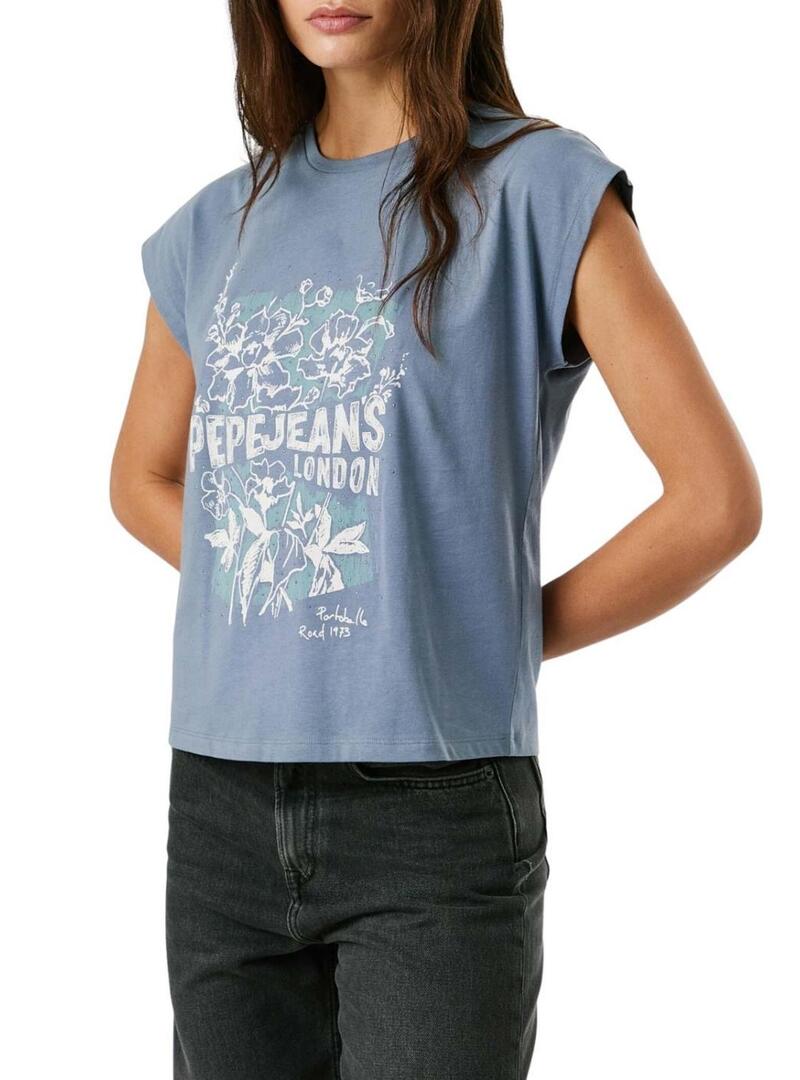 Maglietta Pepe Jeans Bernice blu per donna