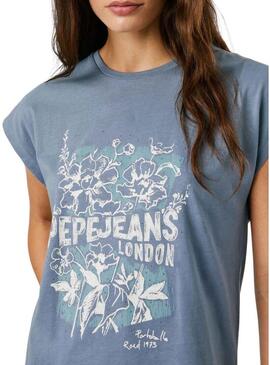 Maglietta Pepe Jeans Bernice blu per donna