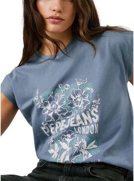 Maglietta Pepe Jeans Bernice blu per donna
