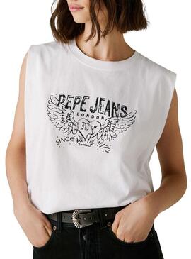 Maglietta Pepe Jeans Bertha bianca per donna