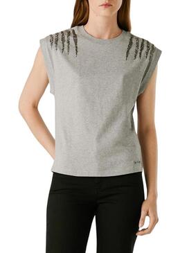 Maglietta Pepe Jeans Barry grigia da donna