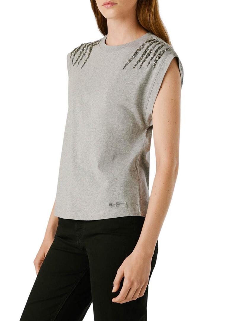 Maglietta Pepe Jeans Barry grigia da donna