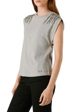 Maglietta Pepe Jeans Barry grigia da donna