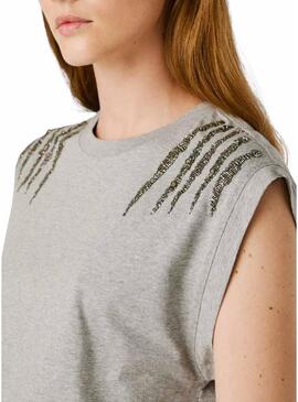 Maglietta Pepe Jeans Barry grigia da donna