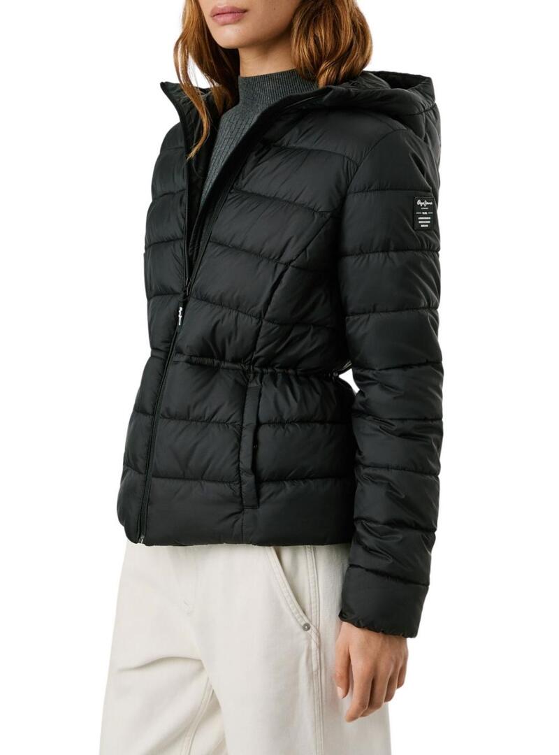 Piumino Pepe Jeans Sally lungo nero per donna