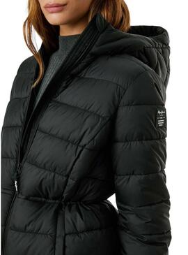 Piumino Pepe Jeans Sally lungo nero per donna