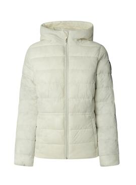 Giacca invernale Pepe Jeans Sally corta bianca per donna