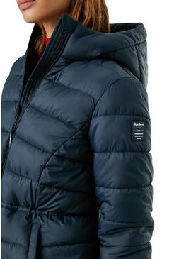 Piumino Pepe Jeans Sally corto blu marino da donna