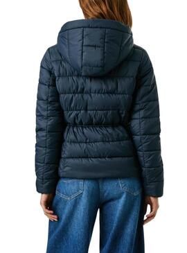 Piumino Pepe Jeans Sally corto blu marino da donna