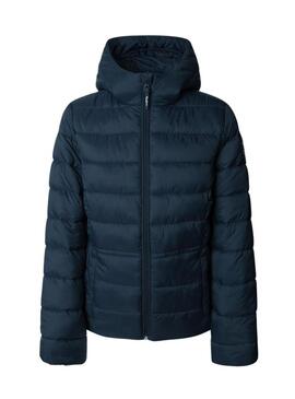 Piumino Pepe Jeans Sally corto blu marino da donna