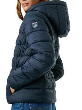 Piumino Pepe Jeans Sally corto blu marino da donna