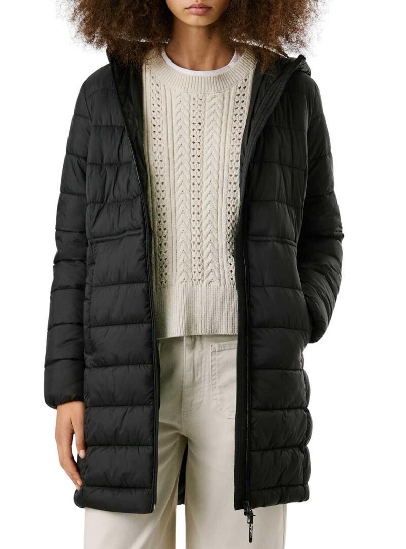 Piumino Pepe Jeans Sally lungo nero per donna