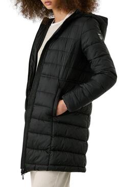 Piumino Pepe Jeans Sally lungo nero per donna
