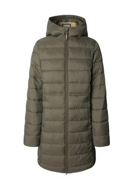 Piumino Pepe Jeans Sally lungo verde per donna