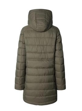 Piumino Pepe Jeans Sally lungo verde per donna