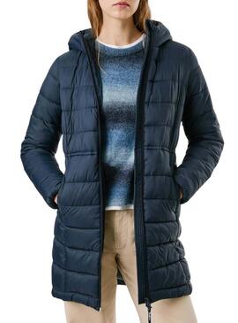 Piumino Pepe Jeans Sally lungo navy per donna