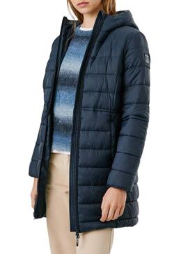 Piumino Pepe Jeans Sally lungo navy per donna