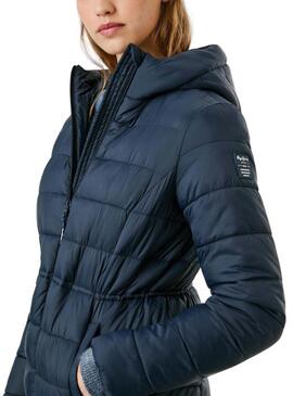 Piumino Pepe Jeans Sally lungo navy per donna