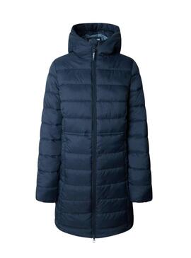 Piumino Pepe Jeans Sally lungo navy per donna