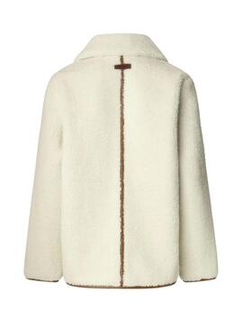 Giacca Pepe Jeans in montone Truth beige per donna
