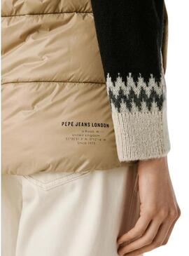Gilet Pepe Jeans trapuntato Sussy beige impermeabile per donna