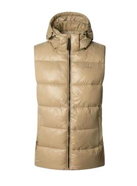 Gilet Pepe Jeans trapuntato Sussy beige impermeabile per donna