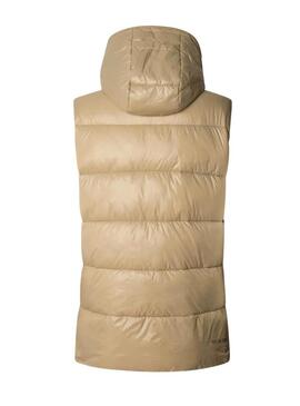 Gilet Pepe Jeans trapuntato Sussy beige impermeabile per donna