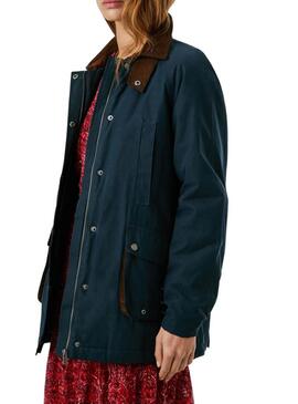 Giacca Pepe Jeans Tess impermeabile blu marino per donna