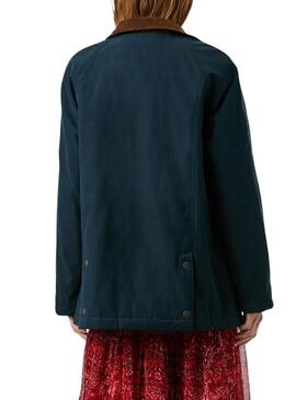 Giacca Pepe Jeans Tess impermeabile blu marino per donna