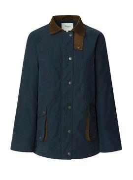 Giacca Pepe Jeans Tess impermeabile blu marino per donna