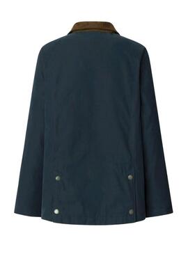 Giacca Pepe Jeans Tess impermeabile blu marino per donna